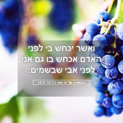 Picture 05 - הבשורה על־פי מתי 10:33 HEB - ואשר יכחש בי לפני האדם אכחש - Bible Verse Picture