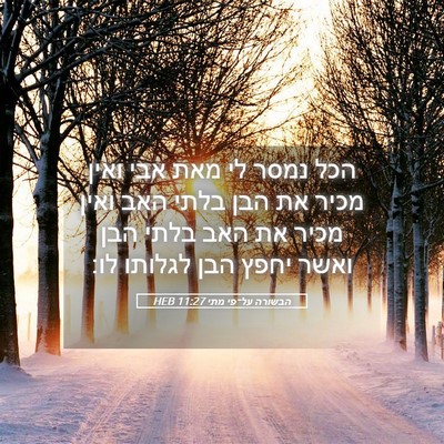 Picture 05 - הבשורה על־פי מתי 11:27 HEB - הכל נמסר לי מאת אבי ואין - Bible Verse Picture
