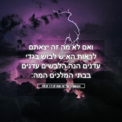 Picture 05 - הבשורה על־פי מתי 11:8 HEB - ואם לא מה זה יצאתם לראות - Bible Verse Picture