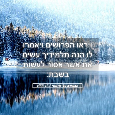 Picture 05 - הבשורה על־פי מתי 12:2 HEB - ויראו הפרושים ויאמרו לו - Bible Verse Picture