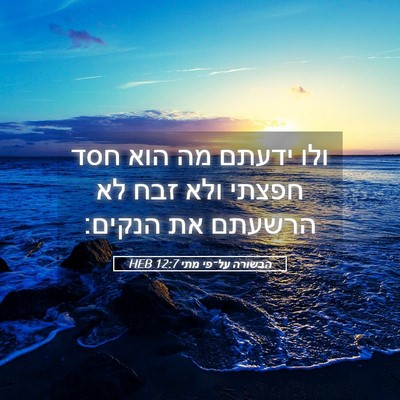 Picture 05 - הבשורה על־פי מתי 12:7 HEB - ולו ידעתם מה הוא חסד חפצתי - Bible Verse Picture