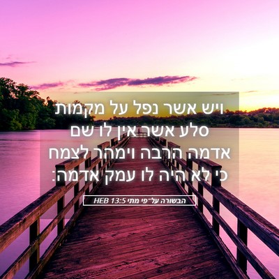Picture 05 - הבשורה על־פי מתי 13:5 HEB - ויש אשר נפל על מקמות סלע - Bible Verse Picture