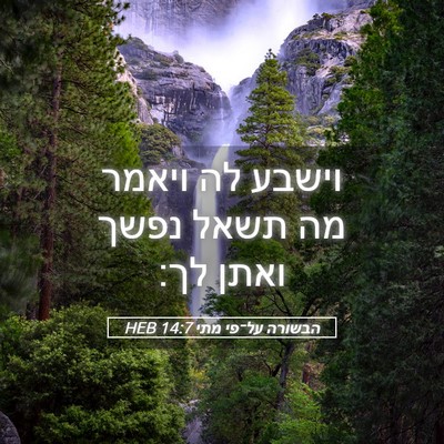Picture 05 - הבשורה על־פי מתי 14:7 HEB - וישבע לה ויאמר מה תשאל נפשך - Bible Verse Picture