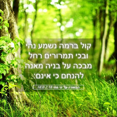 Picture 05 - הבשורה על־פי מתי 2:18 HEB - קול ברמה נשמע נהי ובכי - Bible Verse Picture