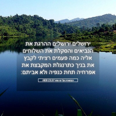Picture 05 - הבשורה על־פי מתי 23:37 HEB - ירושלים ירושלים ההרגת את - Bible Verse Picture