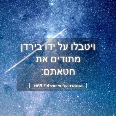 Picture 05 - הבשורה על־פי מתי 3:6 HEB - ויטבלו על ידו בירדן מתודים - Bible Verse Picture