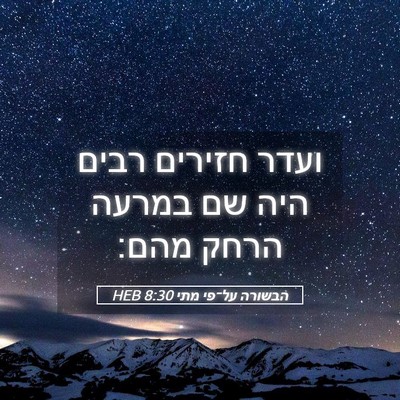 Picture 05 - הבשורה על־פי מתי 8:30 HEB - ועדר חזירים רבים היה שם - Bible Verse Picture