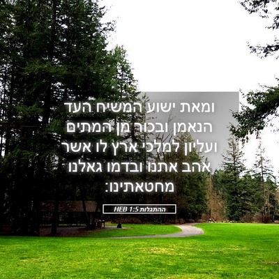Picture 05 - ההתגלות 1:5 HEB - ומאת ישוע המשיח העד הנאמן - Bible Verse Picture