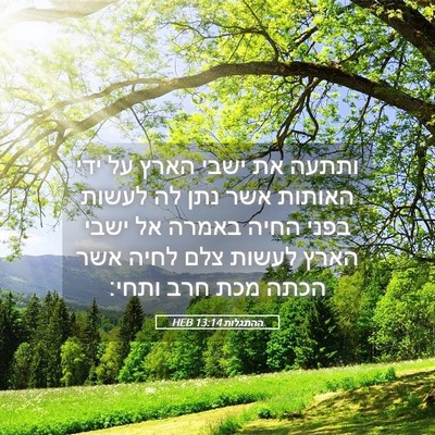 Picture 05 - ההתגלות 13:14 HEB - ותתעה את ישבי הארץ על ידי - Bible Verse Picture