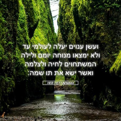 Picture 05 - ההתגלות 14:11 HEB - ועשן ענוים יעלה לעולמי עד - Bible Verse Picture