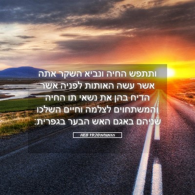 Picture 05 - ההתגלות 19:20 HEB - ותתפש החיה ונביא השקר אתה - Bible Verse Picture