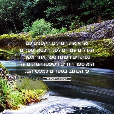 Picture 05 - ההתגלות 20:12 HEB - וארא את המתים הקטנים עם - Bible Verse Picture