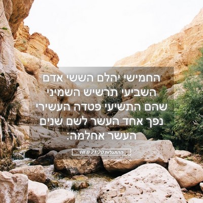 Picture 05 - ההתגלות 21:20 HEB - החמישי יהלם הששי אדם - Bible Verse Picture