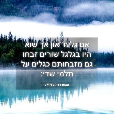 Picture 05 - הושע 12:11 HEB - אם גלעד און אך שוא היו - Bible Verse Picture