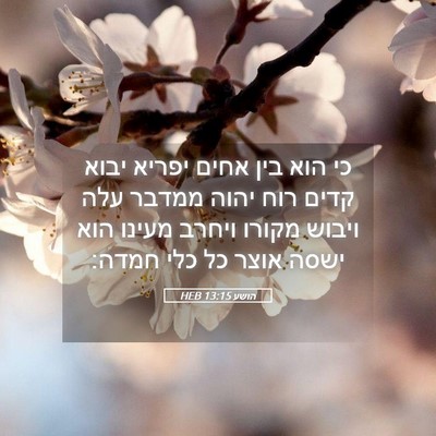 Picture 05 - הושע 13:15 HEB - כי הוא בין אחים יפריא יבוא - Bible Verse Picture