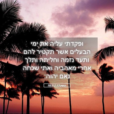 Picture 05 - הושע 2:13 HEB - ופקדתי עליה את ימי הבעלים - Bible Verse Picture