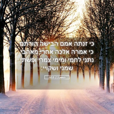 Picture 05 - הושע 2:5 HEB - כי זנתה אמם הבישה הורתם כי - Bible Verse Picture