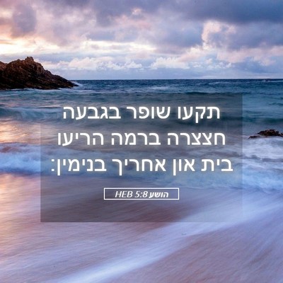 Picture 05 - הושע 5:8 HEB - תקעו שופר בגבעה חצצרה ברמה - Bible Verse Picture