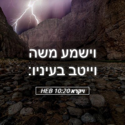 Picture 05 - ויקרא 10:20 HEB - וישמע משה וייטב - Bible Verse Picture
