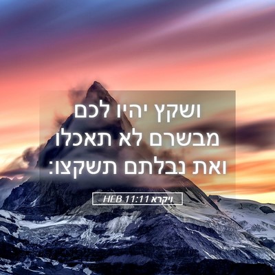 Picture 05 - ויקרא 11:11 HEB - ושקץ יהיו לכם מבשרם לא - Bible Verse Picture