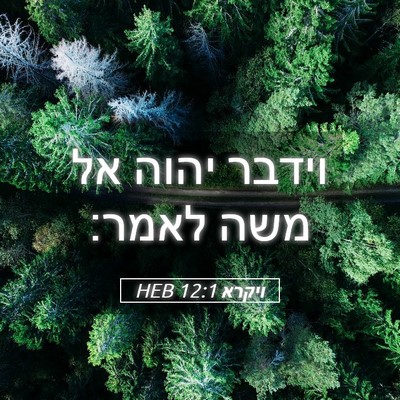 Picture 05 - ויקרא 12:1 HEB - וידבר יהוה אל משה - Bible Verse Picture