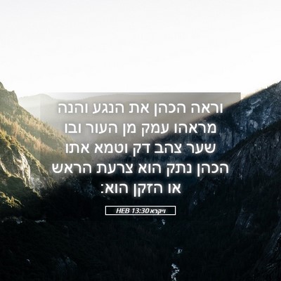 Picture 05 - ויקרא 13:30 HEB - וראה הכהן את הנגע והנה - Bible Verse Picture