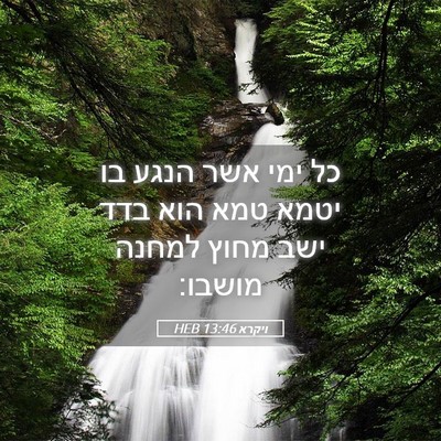 Picture 05 - ויקרא 13:46 HEB - כל ימי אשר הנגע בו יטמא טמא - Bible Verse Picture