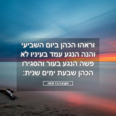 Picture 05 - ויקרא 13:5 HEB - וראהו הכהן ביום השביעי - Bible Verse Picture