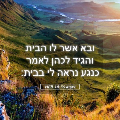 Picture 05 - ויקרא 14:35 HEB - ובא אשר לו הבית והגיד לכהן - Bible Verse Picture