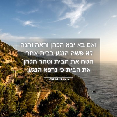 Picture 05 - ויקרא 14:48 HEB - ואם בא יבא הכהן וראה והנה - Bible Verse Picture