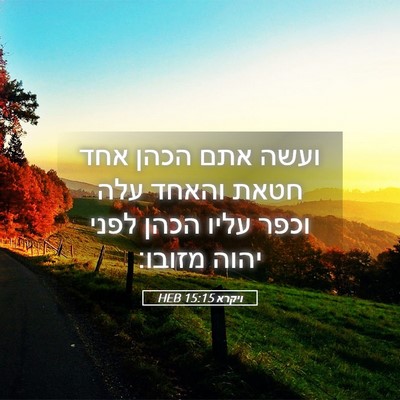 Picture 05 - ויקרא 15:15 HEB - ועשה אתם הכהן אחד חטאת - Bible Verse Picture