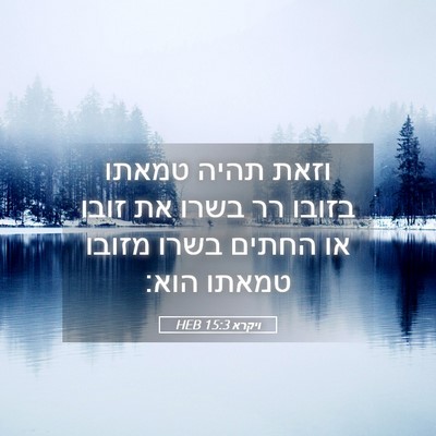 Picture 05 - ויקרא 15:3 HEB - וזאת תהיה טמאתו בזובו רר - Bible Verse Picture