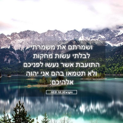Picture 05 - ויקרא 18:30 HEB - ושמרתם את משמרתי לבלתי - Bible Verse Picture