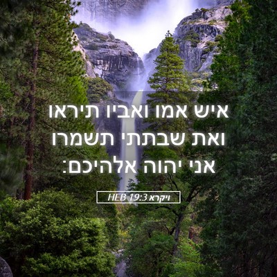Picture 05 - ויקרא 19:3 HEB - איש אמו ואביו תיראו ואת - Bible Verse Picture