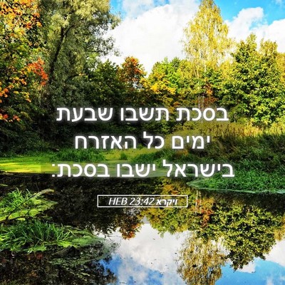 Picture 05 - ויקרא 23:42 HEB - בסכת תשבו שבעת ימים כל - Bible Verse Picture