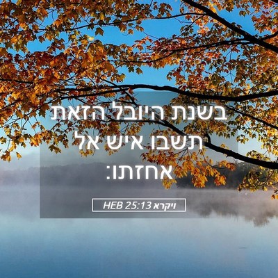 Picture 05 - ויקרא 25:13 HEB - בשנת היובל הזאת תשבו איש אל - Bible Verse Picture