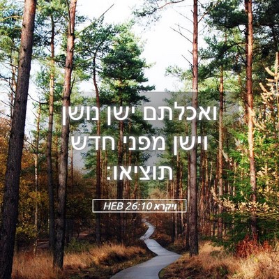 Picture 05 - ויקרא 26:10 HEB - ואכלתם ישן נושן וישן מפני - Bible Verse Picture