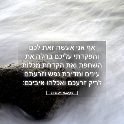 Picture 05 - ויקרא 26:16 HEB - אף אני אעשה זאת לכם והפקדתי - Bible Verse Picture