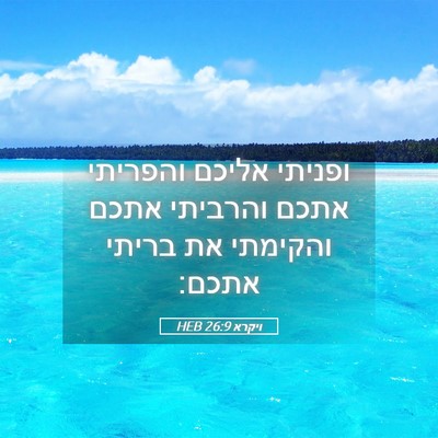 Picture 05 - ויקרא 26:9 HEB - ופניתי אליכם והפריתי אתכם - Bible Verse Picture