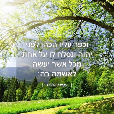 Picture 05 - ויקרא 6:7 HEB - וכפר עליו הכהן לפני יהוה - Bible Verse Picture