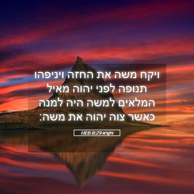 Picture 05 - ויקרא 8:29 HEB - ויקח משה את החזה ויניפהו - Bible Verse Picture