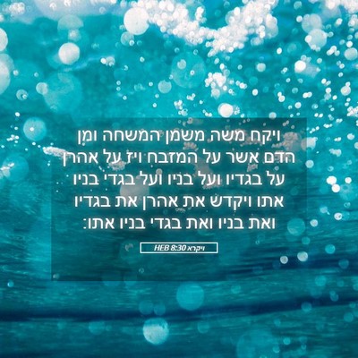 Picture 05 - ויקרא 8:30 HEB - ויקח משה משמן המשחה ומן הדם - Bible Verse Picture