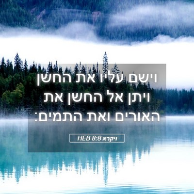 Picture 05 - ויקרא 8:8 HEB - וישם עליו את החשן ויתן אל - Bible Verse Picture