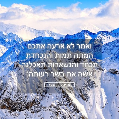 Picture 05 - זכריה 11:9 HEB - ואמר לא ארעה אתכם המתה תמות - Bible Verse Picture