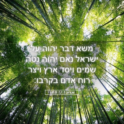 Picture 05 - זכריה 12:1 HEB - משא דבר יהוה על ישראל נאם - Bible Verse Picture