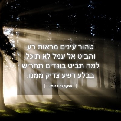 Picture 05 - חבקוק 1:13 HEB - טהור עינים מראות רע והביט - Bible Verse Picture