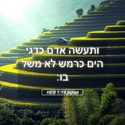 Picture 05 - חבקוק 1:14 HEB - ותעשה אדם כדגי הים כרמש לא - Bible Verse Picture