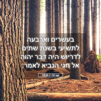 Picture 05 - חגי 2:10 HEB - בעשרים וארבעה לתשיעי בשנת - Bible Verse Picture