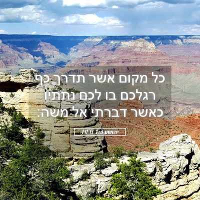 Picture 05 - יהושע 1:3 HEB - כל מקום אשר תדרך כף רגלכם - Bible Verse Picture