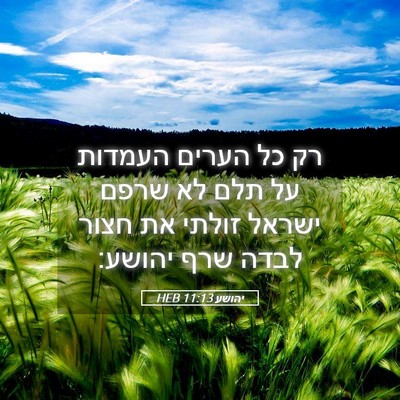 Picture 05 - יהושע 11:13 HEB - רק כל הערים העמדות על תלם - Bible Verse Picture